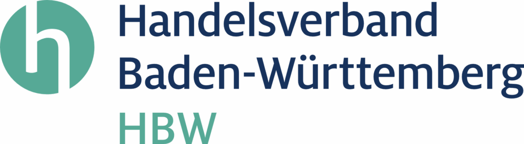 Logo des Handelsverbands Baden-Württemberg (HBW) mit stilisiertem "h" und dem Schriftzug des Verbands.